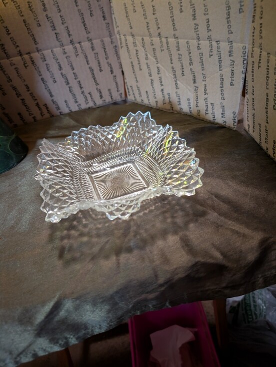 Other - Clear Glass Decorative Dish- Clear Glass Accent